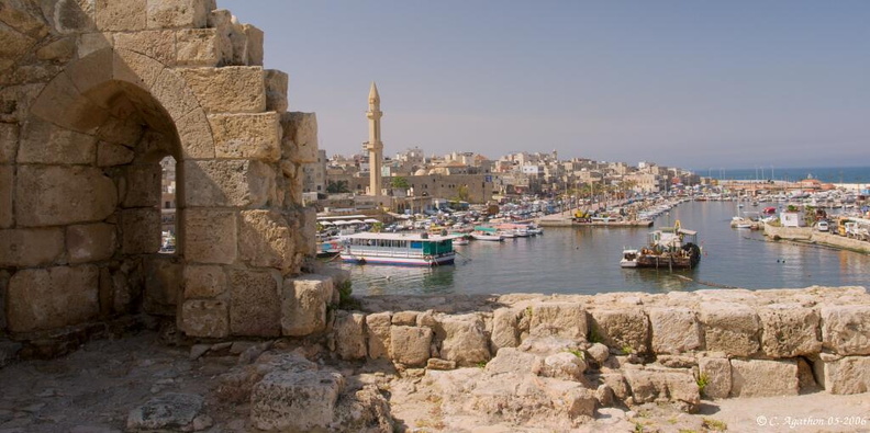 Port de Sidon depuis le château de mer