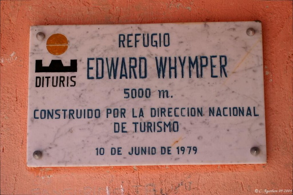 Plaque du refuge Edward Whymper