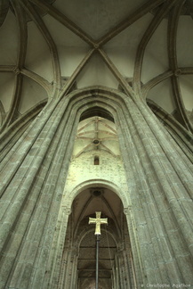 Voûtes du choeur.de l'église abbatiale du  Mont-Sain-Michel